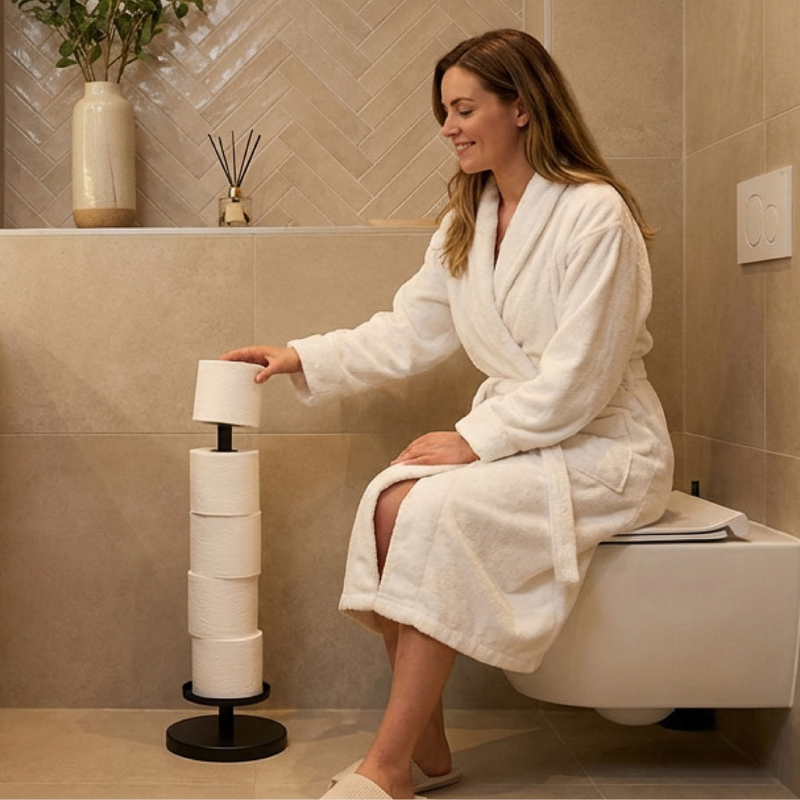 Stehender Toilettenpapierhalter für 5 zusätzliche Rollen