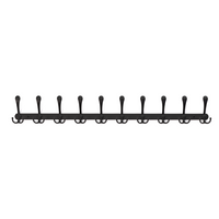 Wall-Mounted Coat Rack with 30 Hooks - Black