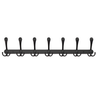 Wall-Mounted Coat Rack with 21 Hooks - Black