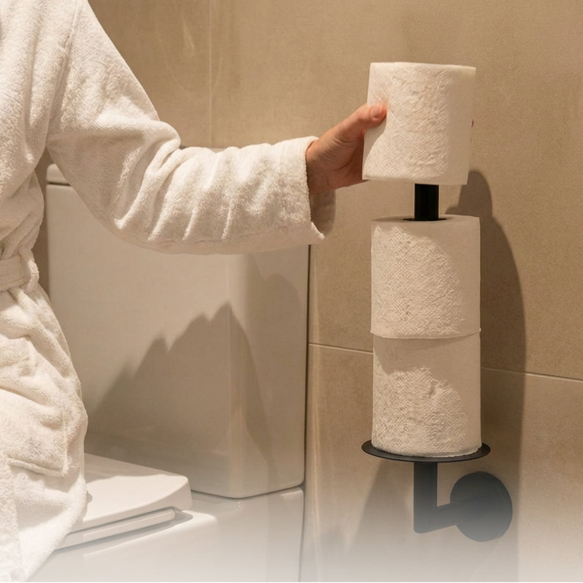 Wandmontierter Toilettenpapierhalter für 3 zusätzliche Rollen