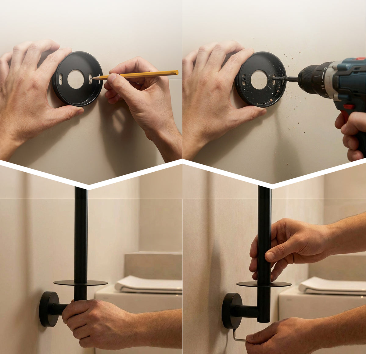 Wandmontierter Toilettenpapierhalter für 3 zusätzliche Rollen