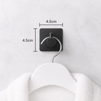 Selbstklebende Edelstahl-Wandhaken mit quadratischer Basis, 6er-Set, bis 5 kg