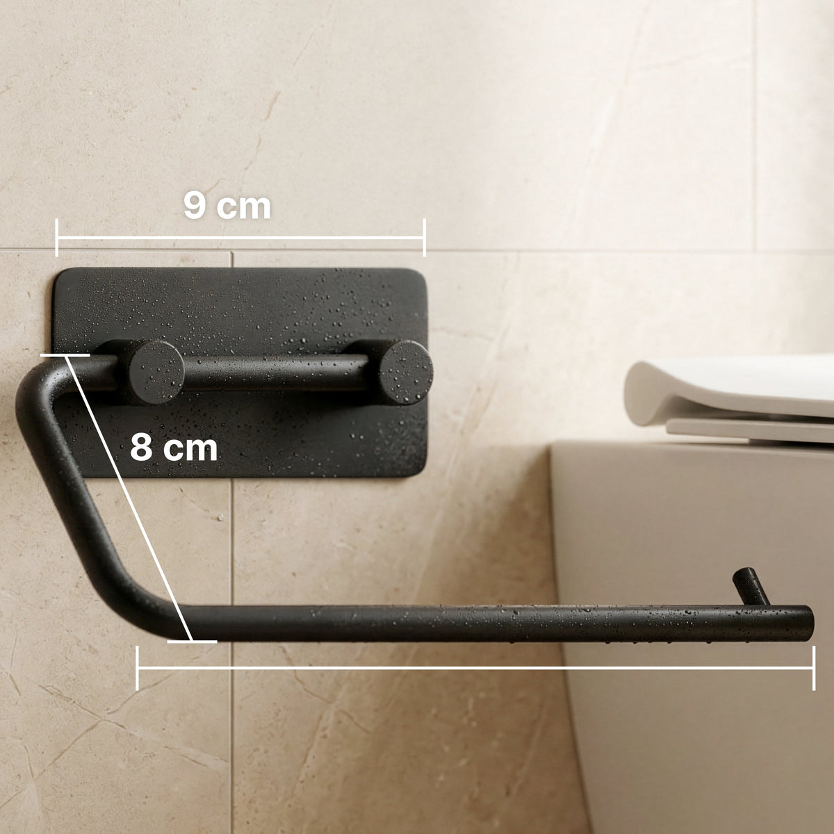 Toilet Roll Holder with No-Drill Installation, Stainless Steel, Matte Finish