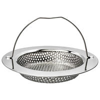 Goede kwaliteit gootsteen zeef met handvat, roestvrij staal