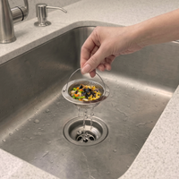 Goede kwaliteit gootsteen zeef met handvat, roestvrij staal