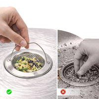 Goede kwaliteit gootsteen zeef met handvat, roestvrij staal