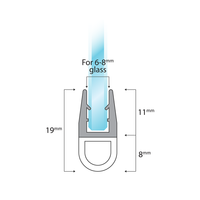 Vertical Shower Door Seal D-Profile 200 cm