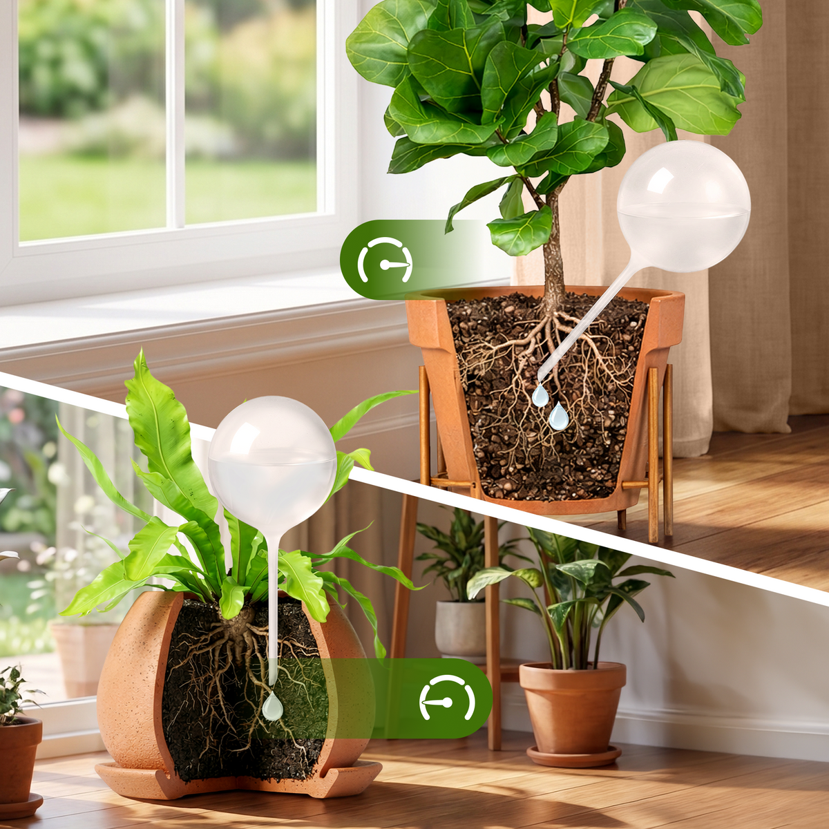 Extra Grote Automatische waterdruppelaar voor planten — set van 12 stuks