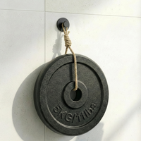 Wall Hook Round Base Black – Self Adhesive Set of 6