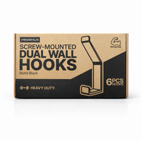 Dual Hook Wall Mount 6-Pack, Aluminum Design