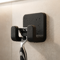 Silicone Razor Holder with Wall Adhesive, Space-Saving Design