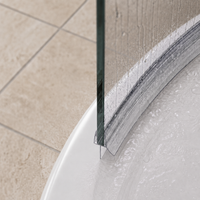 Curved Shower Seal with Water Stop – 2x 1 Meter for 6-8mm Glass Doors