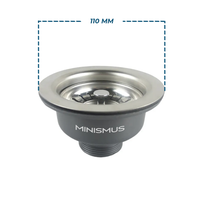 Sink Drain with Basket Plug – Ø110mm Outer Diameter, G1 1/2 Connection