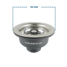 Sink Drain with Basket Plug – Ø110mm Outer Diameter, G1 1/2 Connection
