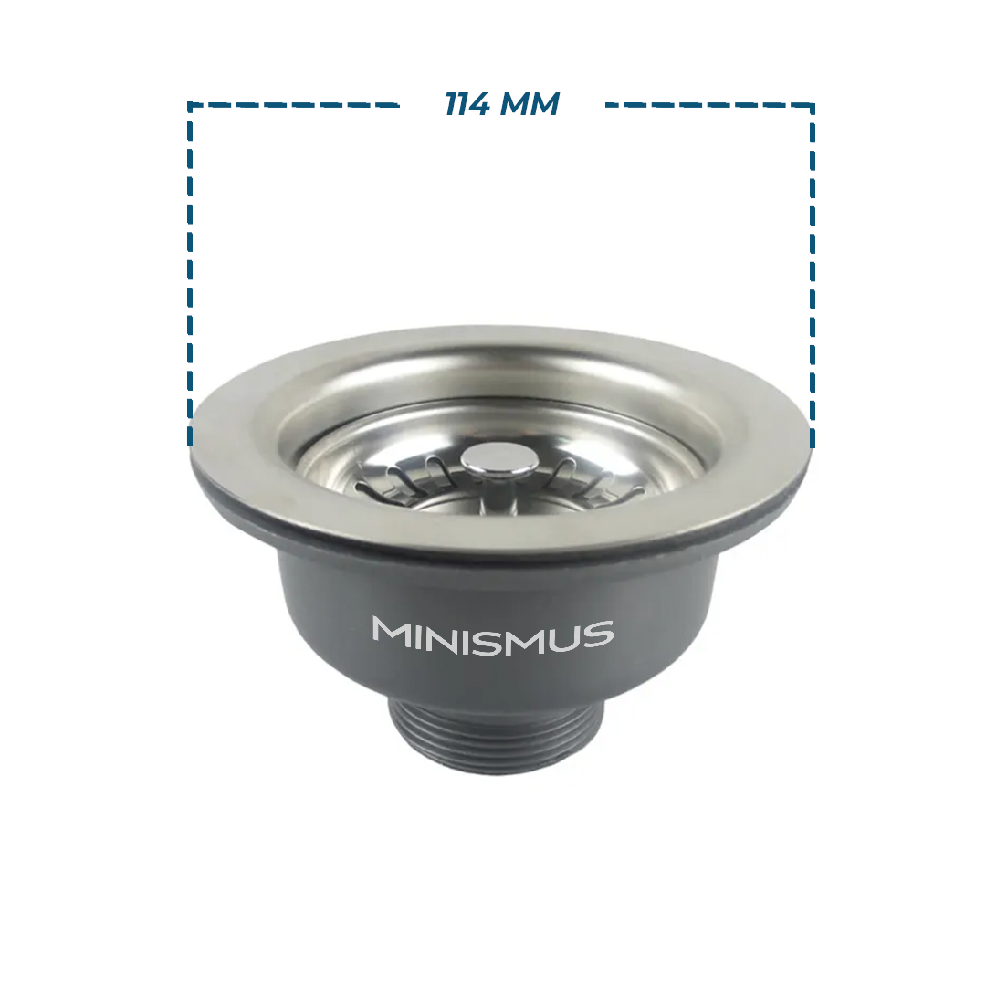 Spülenablauf mit Siebkörbchen – Ø114 mm (ohne Überlauf)
